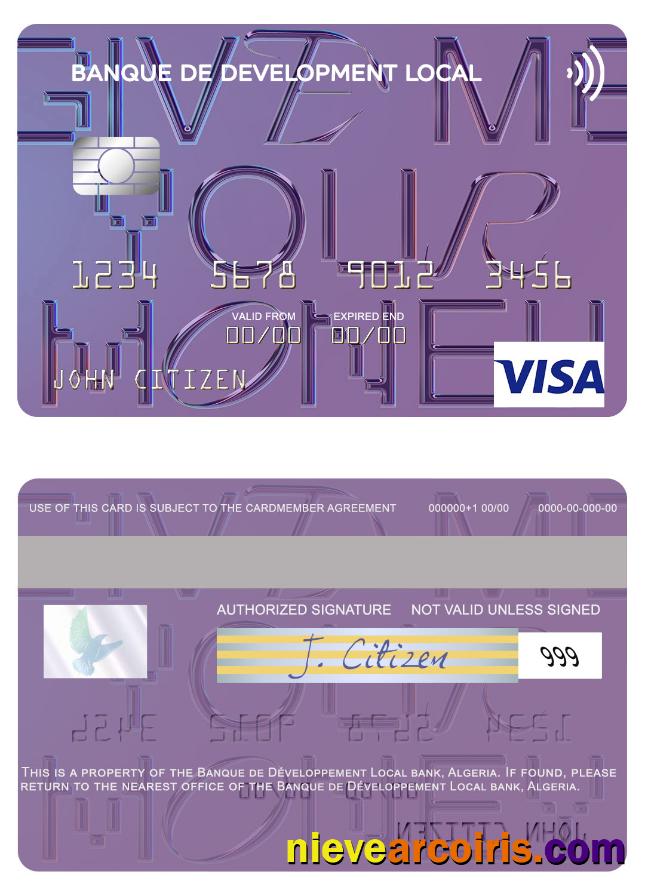 Algeria Banque de Développement Local visa card
